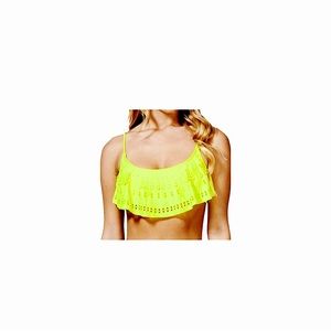 Rip Curl Phoenix Flutter Bra Ruffle Bikini Top yellow Swim Summer Swimwear